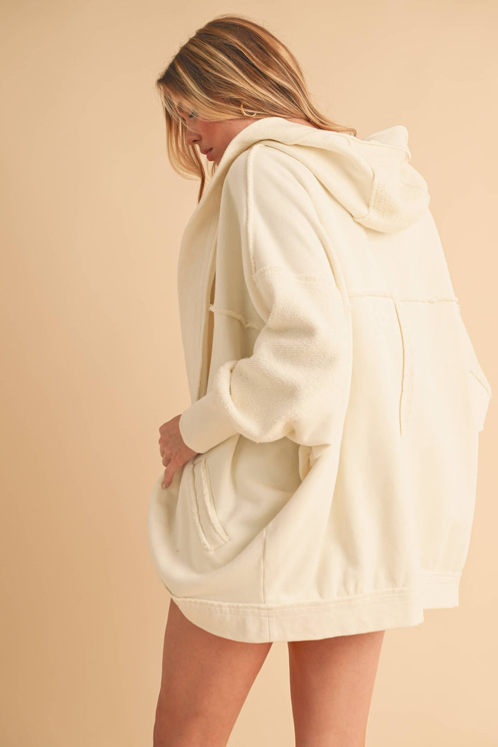 Janely Hooded Cardi: White