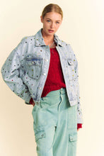 Load image into Gallery viewer, JEWELRY STONES AND STUDS EMBELLISHED DENIM JACKET
