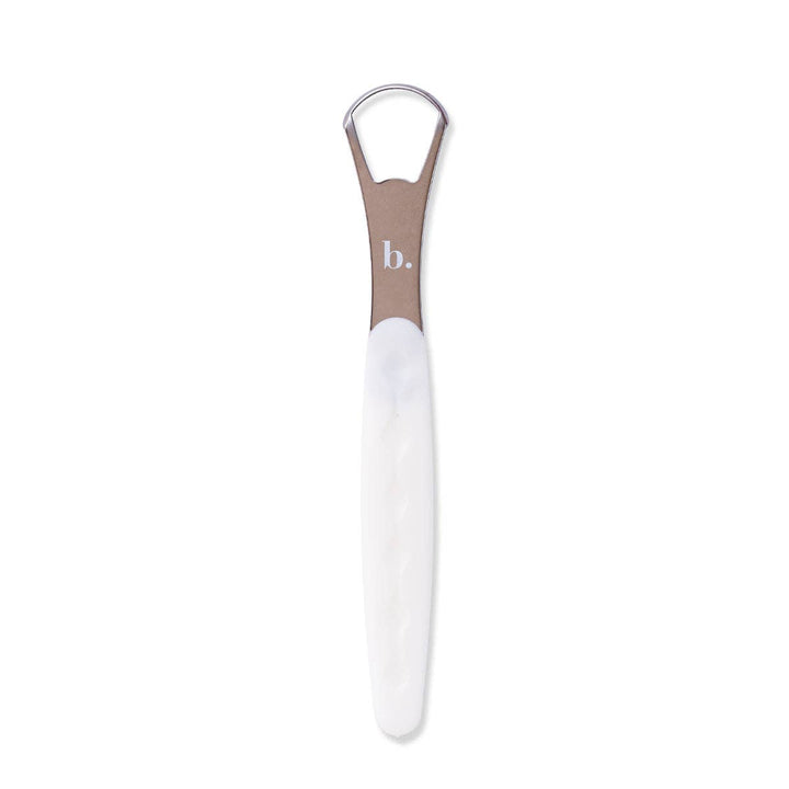 Stainless Steel Tongue Scraper: White