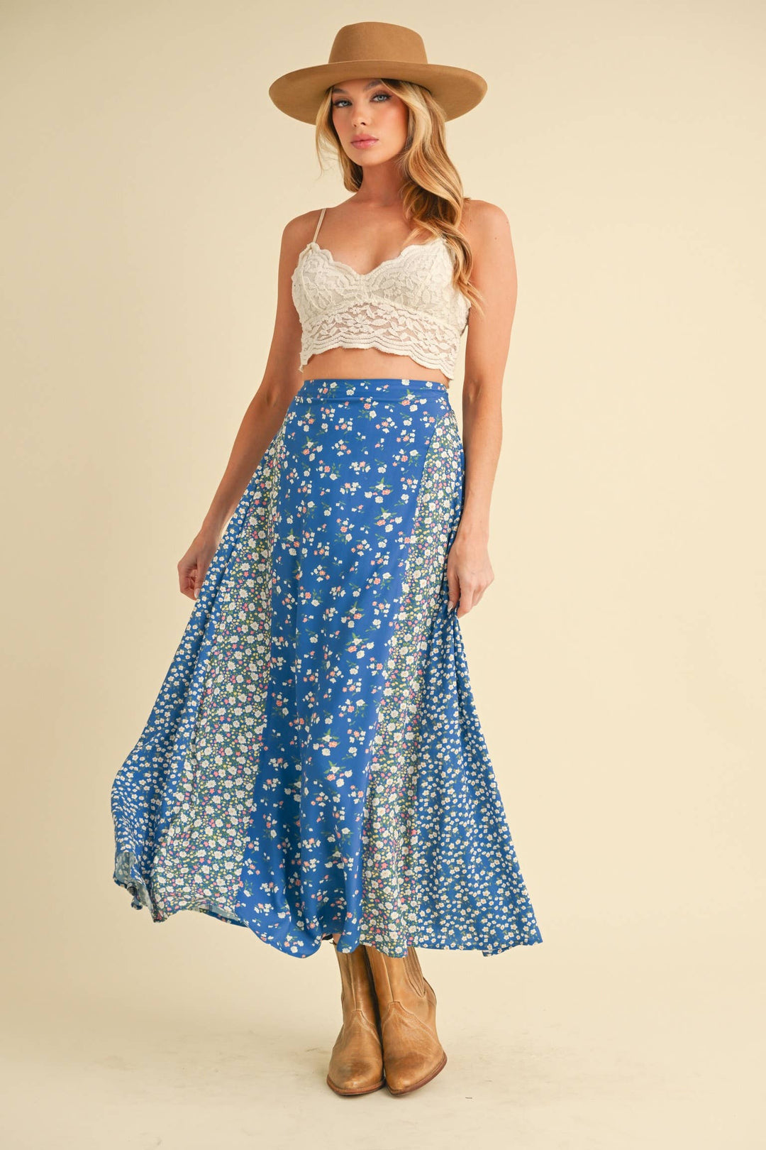 Melanie Skirt: Black Floral