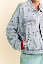 Load image into Gallery viewer, JEWELRY STONES AND STUDS EMBELLISHED DENIM JACKET

