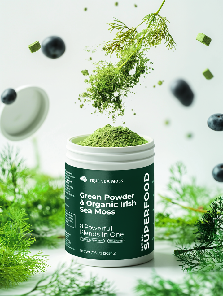Sea Moss Green Superfood Blend with Spirulina, Ashwagandha
