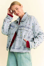 Load image into Gallery viewer, JEWELRY STONES AND STUDS EMBELLISHED DENIM JACKET
