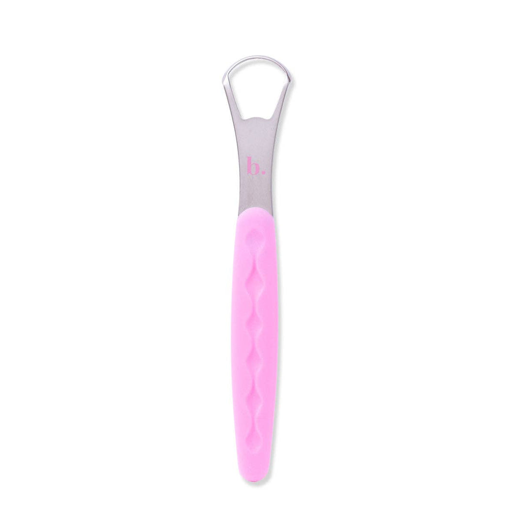 Stainless Steel Tongue Scraper: Pink