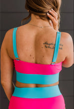 Load image into Gallery viewer, Catching Waves Bikini Swim Set - Bright Pink/Blue
