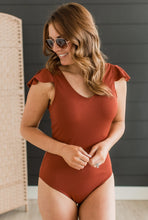 Load image into Gallery viewer, Beachside Bliss Ribbed One-Piece Swimsuit - Rust
