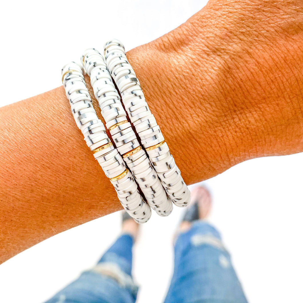 Dalmatian Heishi Bracelet - Single