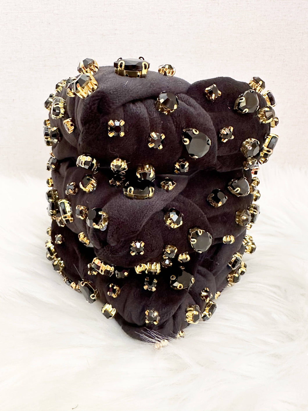 Onyx jeweled headband