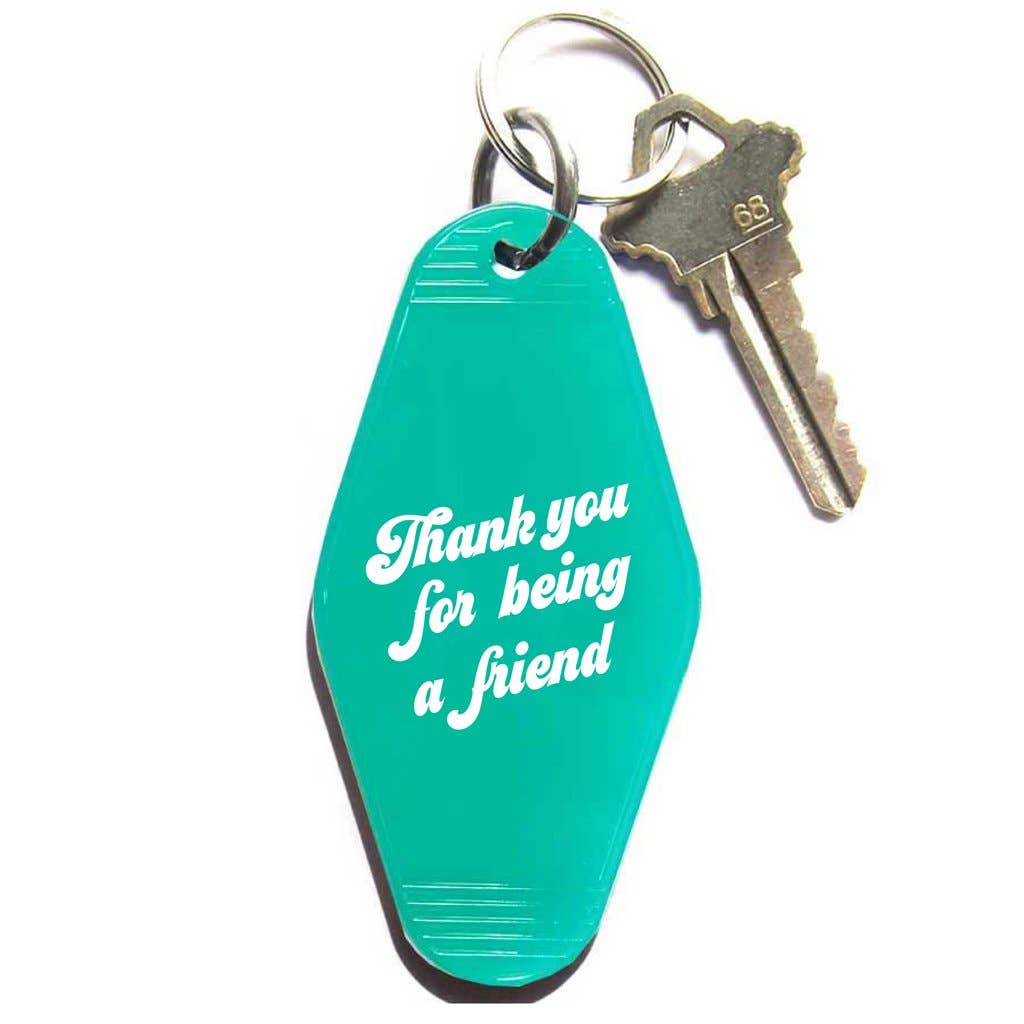 Key Tag - Thank You For Being A Friend (Trans Turq)