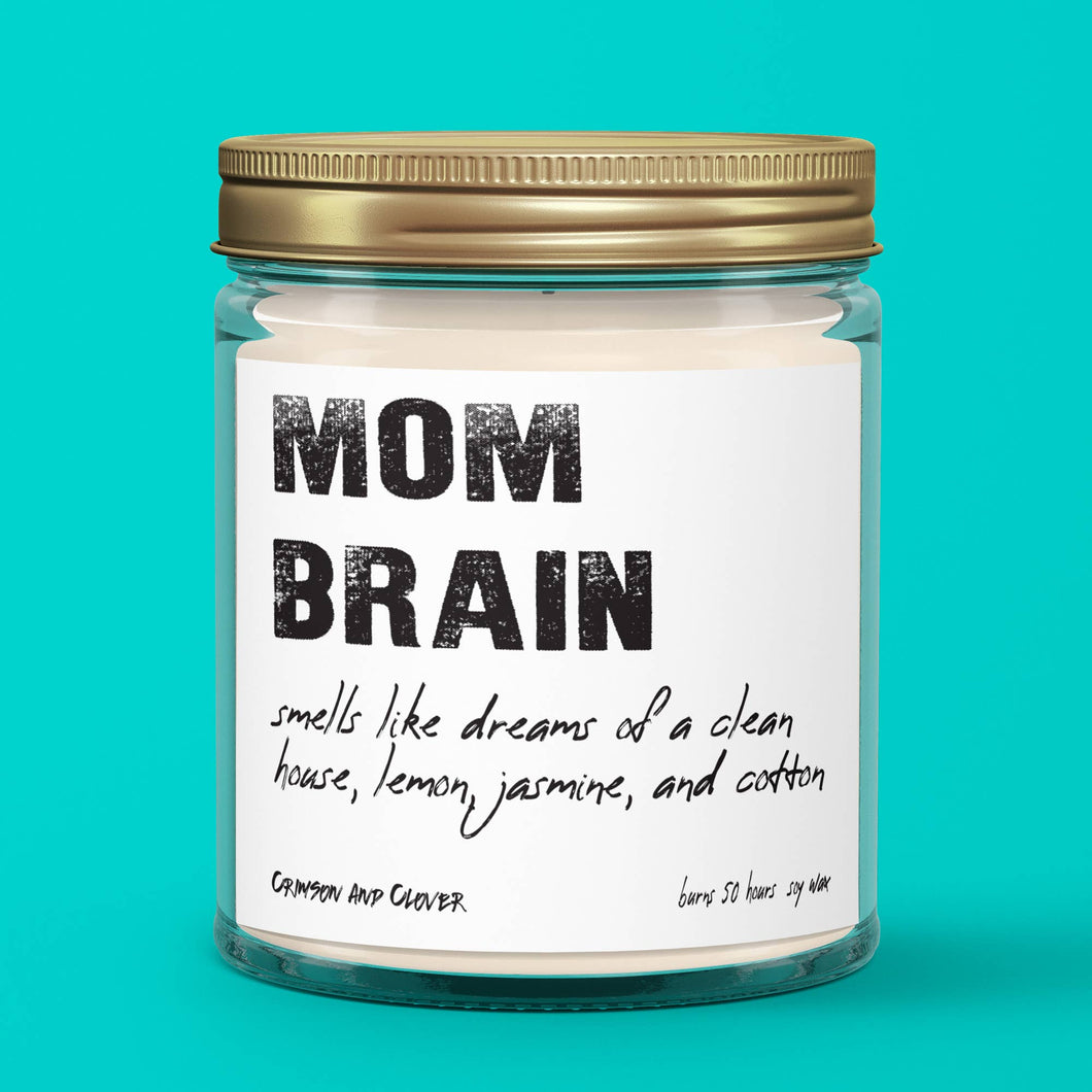 Mom Brain Crisp Cotton, Lemon and Jasmine Candle 9 oz