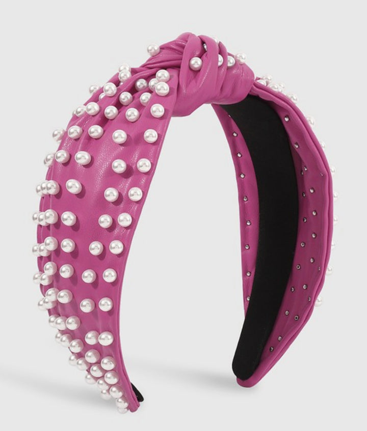 Leather Pearl Headbands