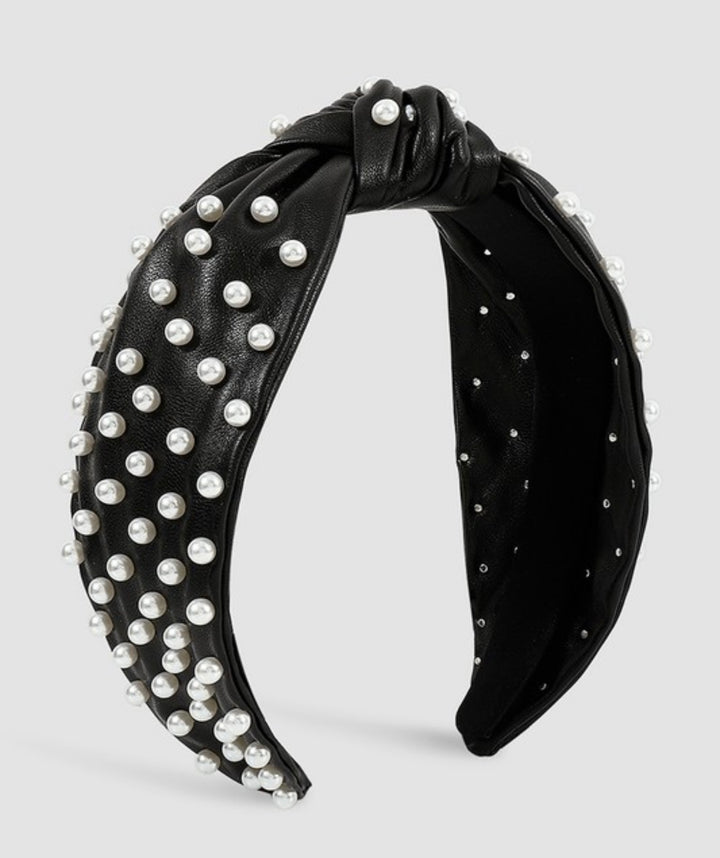Leather Pearl Headbands