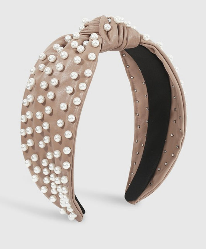 Leather Pearl Headbands